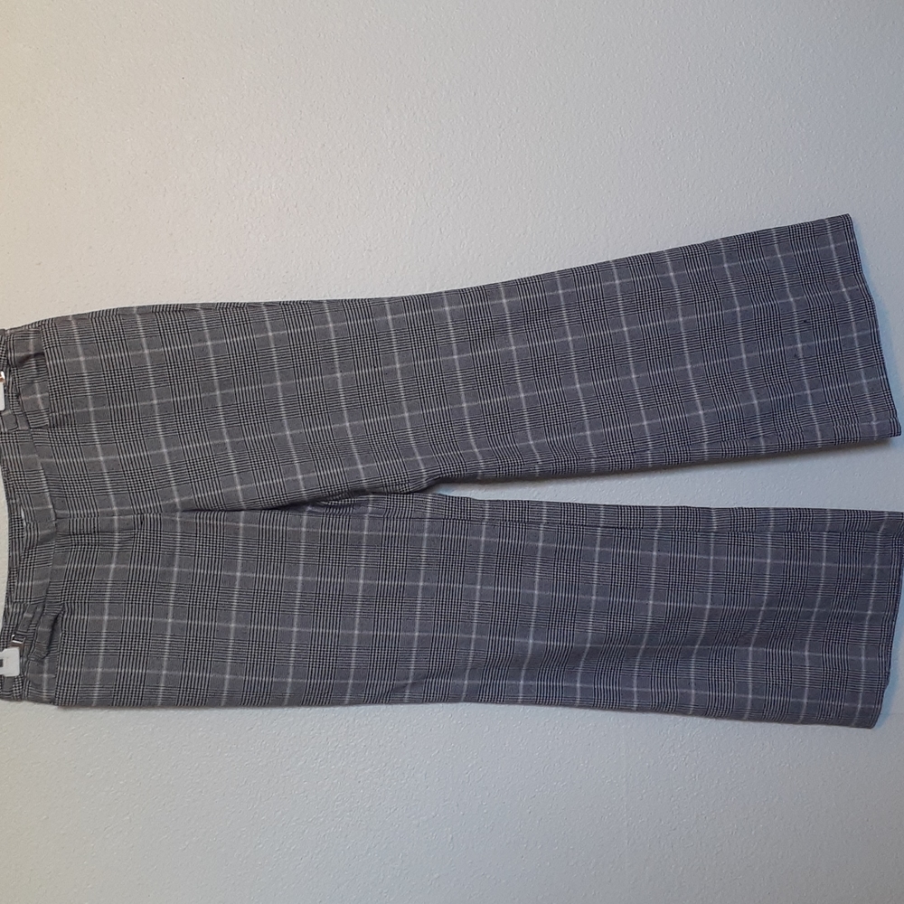 New York & Company Women's Dress Pants Black and White Plaid Size 4 Petite